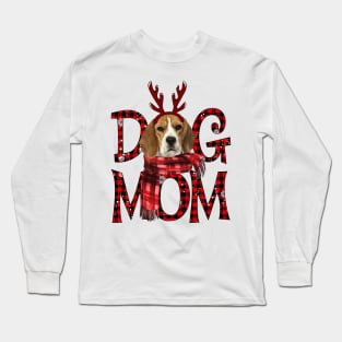 Beagle Mom Christmas Dog Mom Dog Lovers Long Sleeve T-Shirt